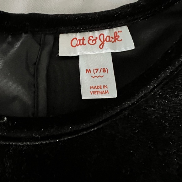 Girls Velour Buffalo Check Long Sleeve Dress Red/Black - Picture 5 of 5